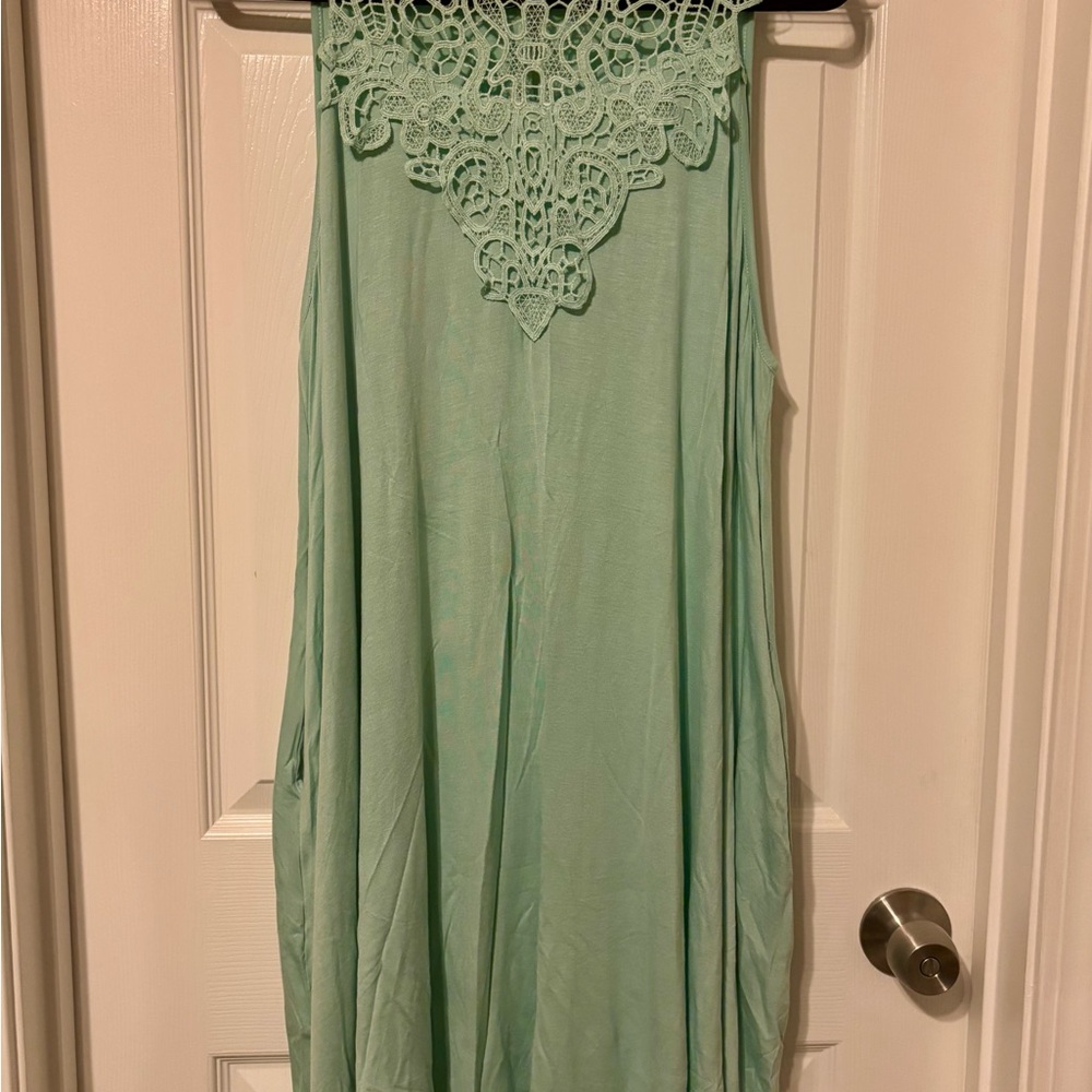 Mint Green Lace Detail Women's dress